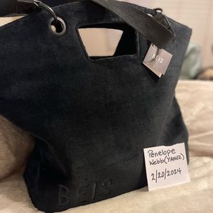 Beis Terry tote in black. NWT. No longer sold